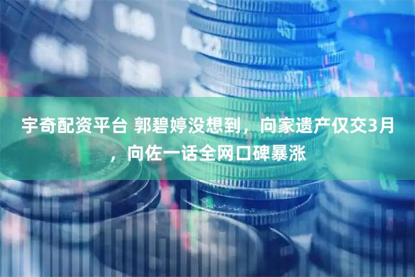 宇奇配资平台 郭碧婷没想到，向家遗产仅交3月，向佐一话全网口碑暴涨